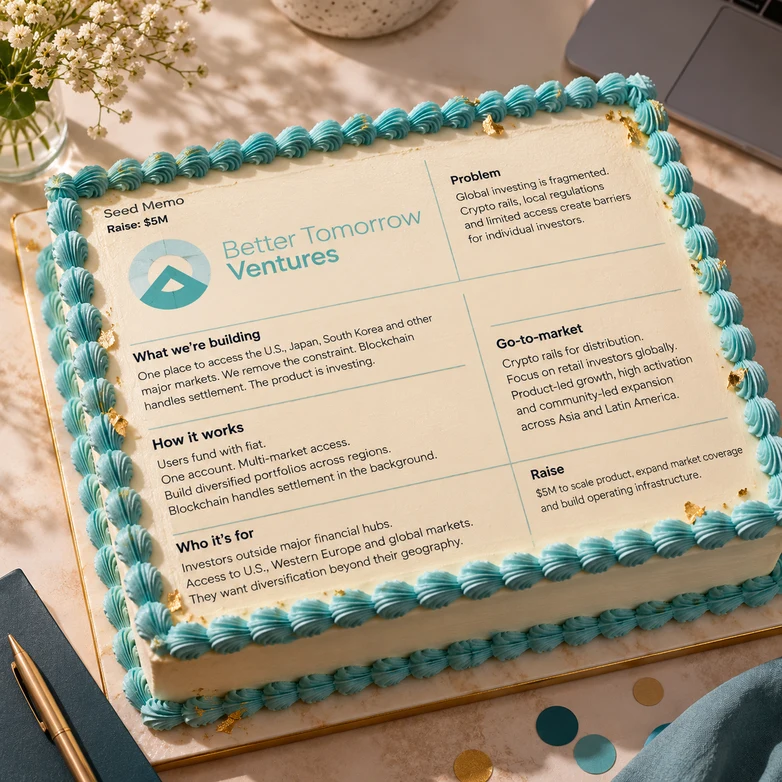 Better Tomorrow Ventures memo cake